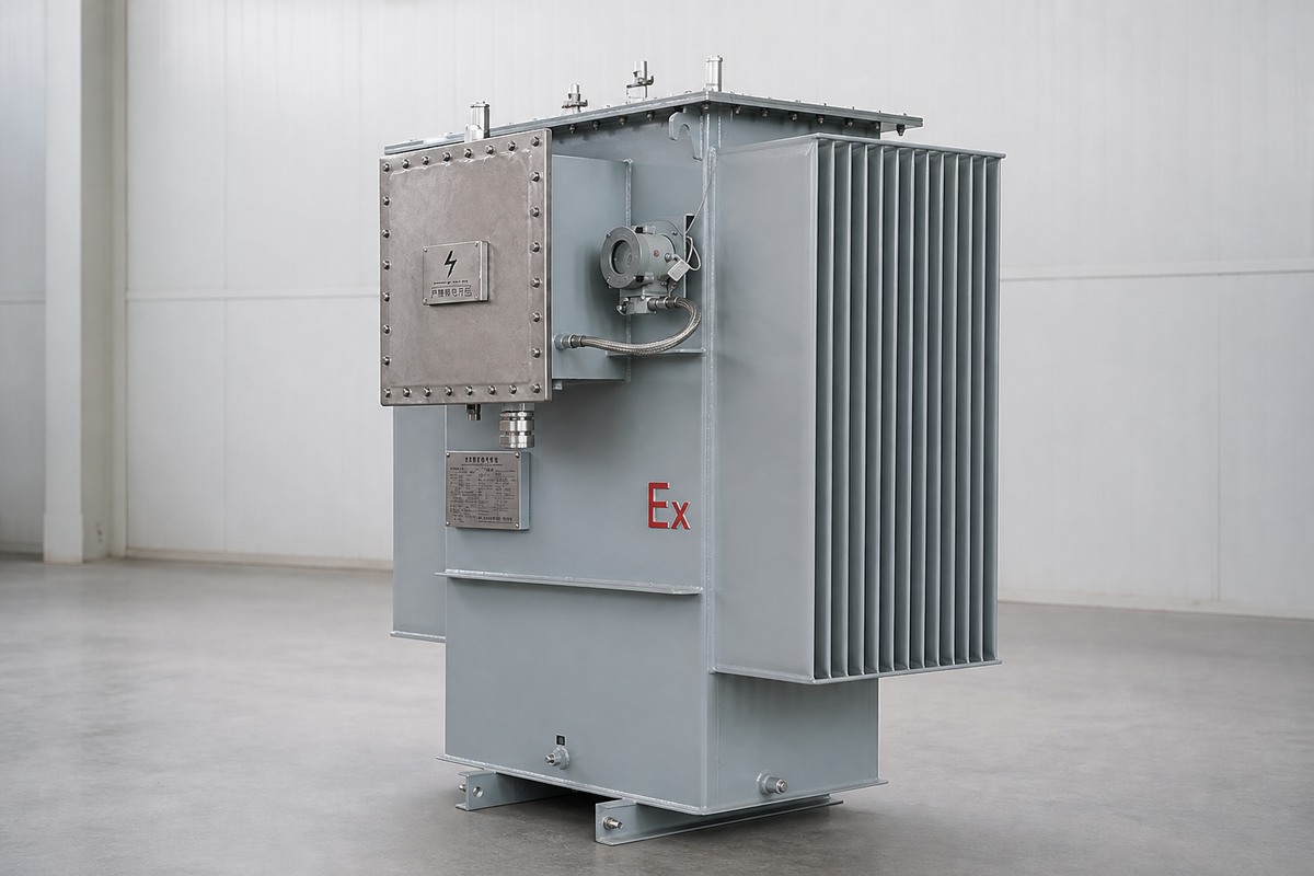 Product view of an explosion-proof desalter transformer
