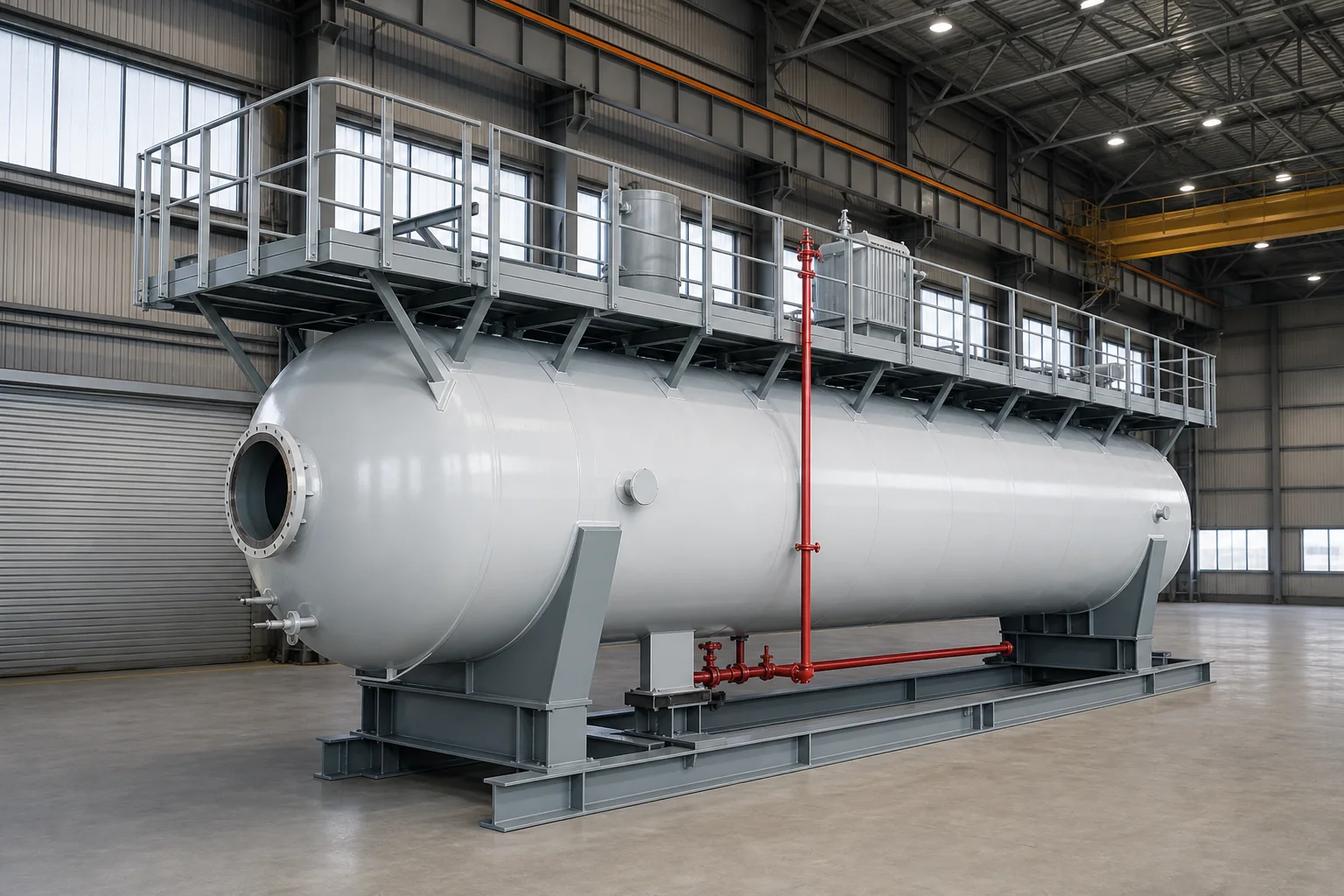 Desalter pressure vessel construction and access platform